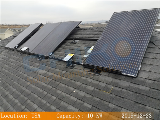 米国の10 KW世帯用屋根太陽光架台プロジェクト