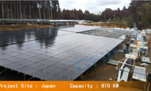 日本千葉県810KW傾斜地太陽光架台