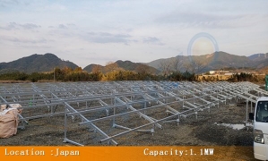日本の1.1MW地面プロジェクト-チコソーラー T2VC地面太陽光架台の“魅力”