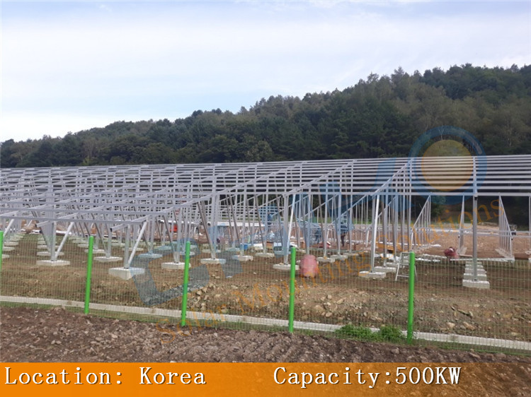 韓国500kw地面プロジェクト--チコT2VC地面太陽光架台システム